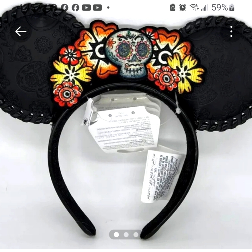 1 Disney pixar Coco's sugar skull Minnie Ears and 1 more evil queen poison apple